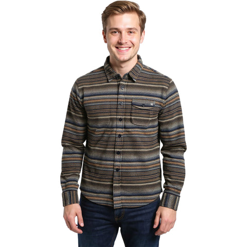 Edge Mens Sequoia Polar Fleece Shirts in tan