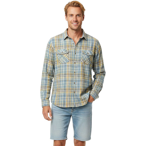 Edge Mens Prospect Flannel Shirts in blue