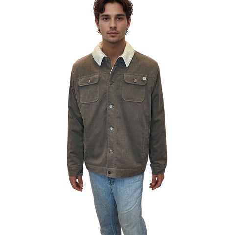 Edge Mens Highland Sherpa Lined Jackets in charcoal