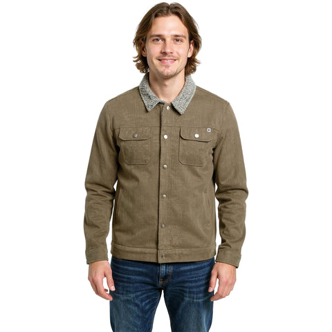 Edge Mens Highland Sherpa Lined Jackets in olive