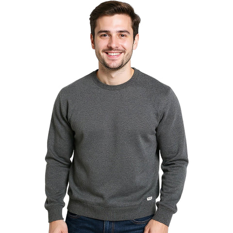 Edge Mens Newell Sweaters in grey heather