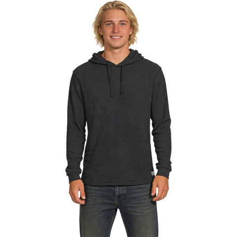 Edge Mens Lexington Hooded Thermal Shirts in Black