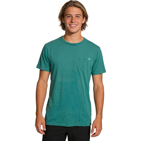 Edge Mens Pigment Dyed T-Shirts in latigo bay