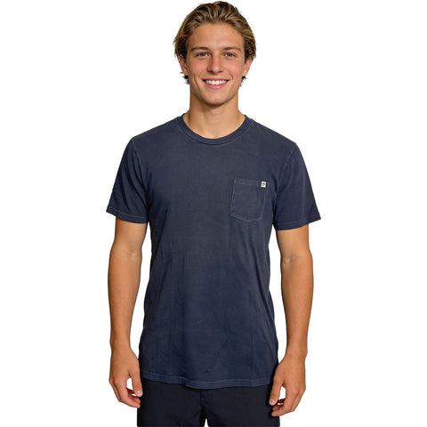 Edge Mens Pigment Dyed T-Shirts in Navy