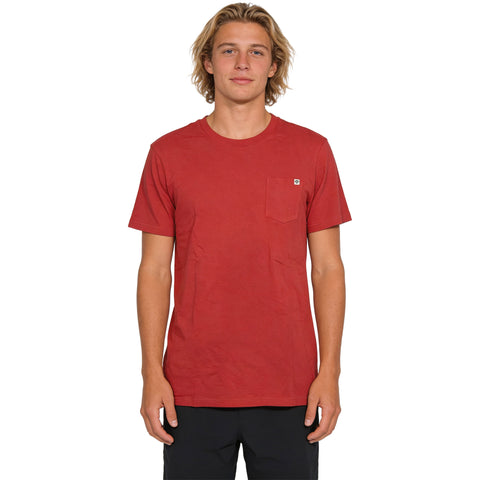 Edge Mens Pigment Dyed T-Shirts in red
