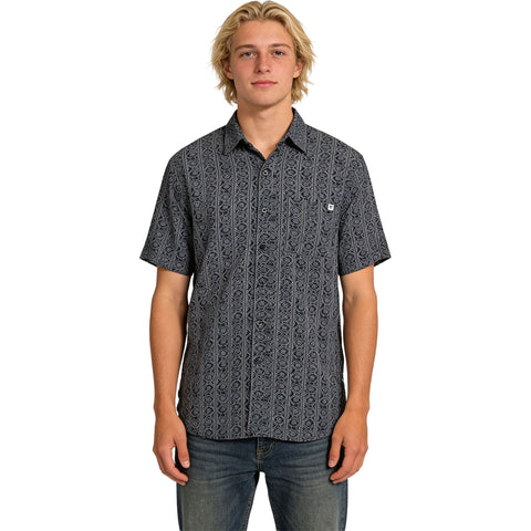 Edge Mens Panama Woven S/S Shirts in black