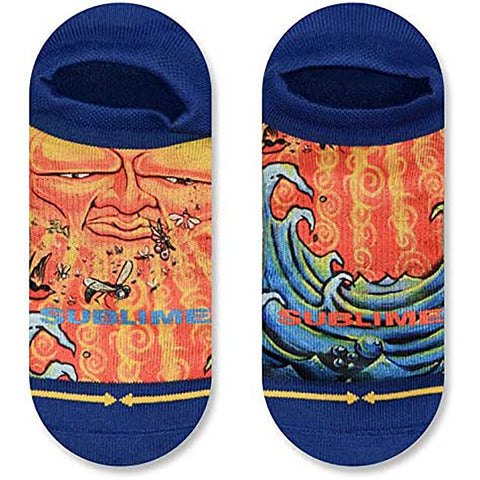 Merge4 Mens No Show Socks in Sublime Everything