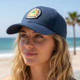 Edge Sunset Pineapple Snapback Hat in blue