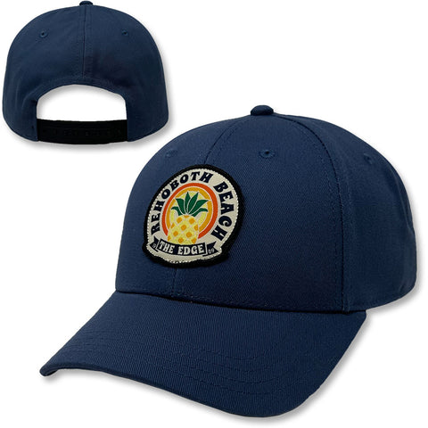 Edge Sunset Pineapple Snapback Hat in blue