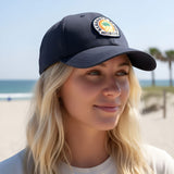 Edge Sunset Pineapple Snapback Hat in navy