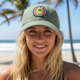 Edge Sunset Pineapple Snapback Hat in sage