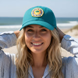Edge Sunset Pineapple Snapback Hat in teal