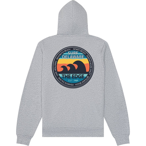Edge Surf Delaware Zip Hoodie in grey heather