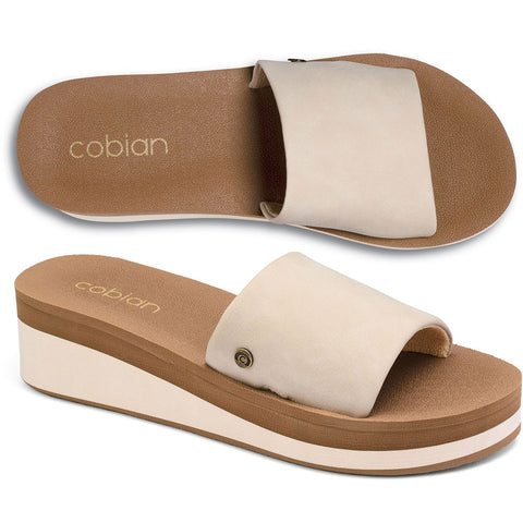 Cobian Womens Seville Slide Sandals in taupe