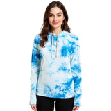 Edge Womens Sync LS Hooded UV Shirt in blue