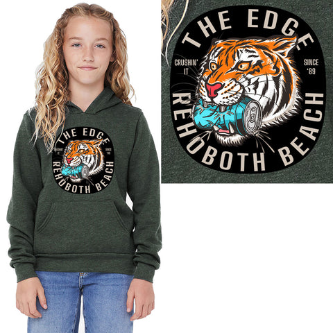 Edge Tiger Crush Youth Hoody in forest heather