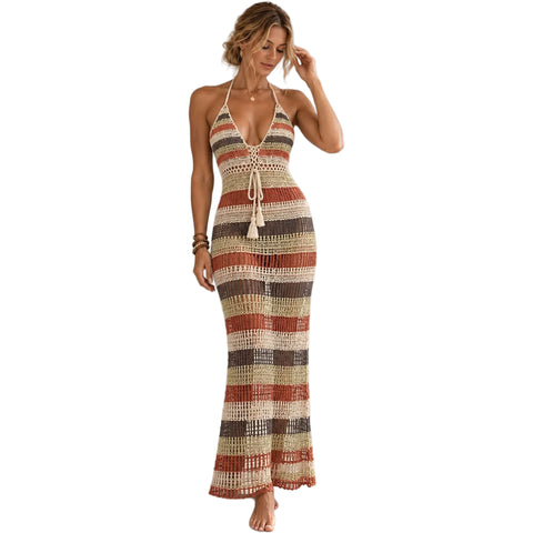 Uluwatu Collection Womens Tierra Crochet Maxi Dress in multi