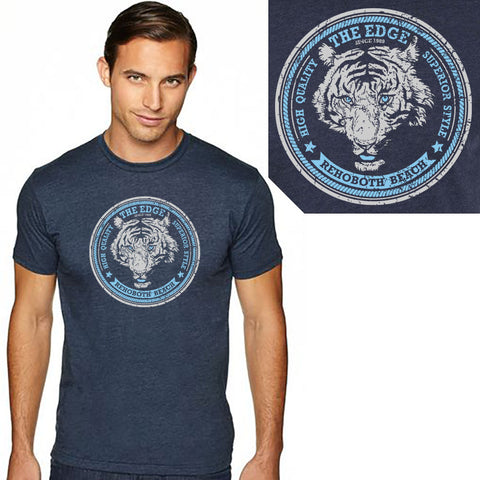 Edge Tiger T-Shirts in navy heather and Large