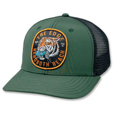 Edge Tiger Patch Snapback Hats in forest/black