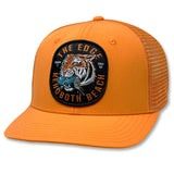 Edge Tiger Patch Snapback Hats in orange