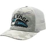 Edge Tubular Trucker Hats in snow camo/white