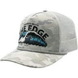 Edge Tubular Trucker Hats in snow camo/white