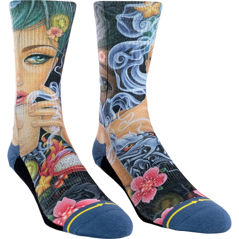 Merge4 Womens Classic Crew Socks in dragon tea