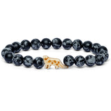 Fahlo Snow Leopard Bracelet in Papillae Stone