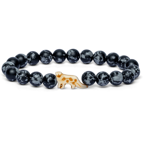 Fahlo unisex Snow Leopard Bracelet in Papillae Stone