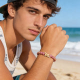 Fahlo unisex Snow Leopard Bracelet in Wildflower Pink