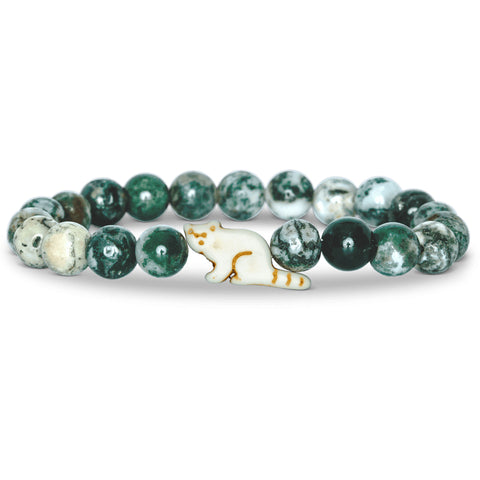 Fahlo unisex Red Panda Bracelet in bamboo stone