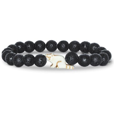 Fahlo unisex Red Panda Bracelet in lava stone