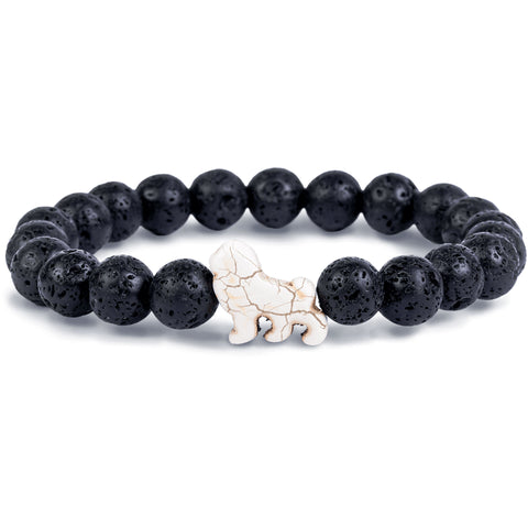 Fahlo unisex Lion Bracelet in lava stone