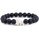 Fahlo unisex Lion Bracelet in lava stone