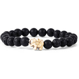 Fahlo unisex Elephant Bracelet in lava stone