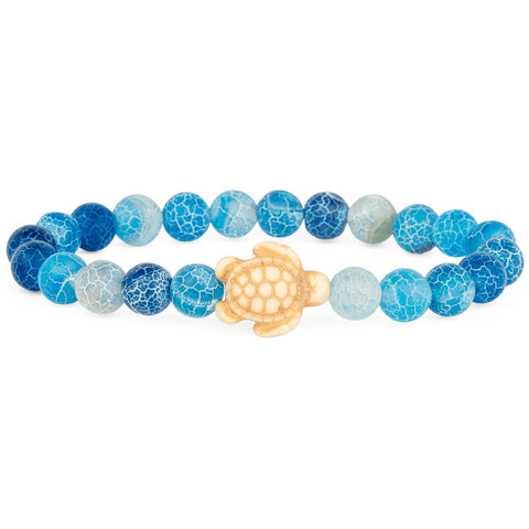 Fahlo unisex Sea Turtle Bracelet in aqua blue