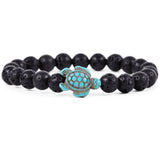 Fahlo unisex Sea Turtle Bracelet in lava stone