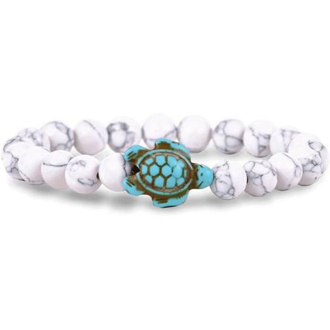 Fahlo Sea Turtle Bracelet in white howlite