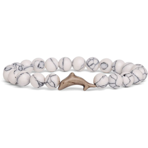 Fahlo unisex Dolphin Bracelet in white howlite