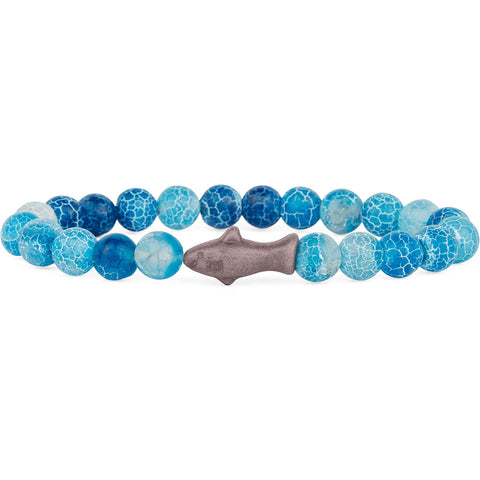 Fahlo unisex Shark Bracelet in aqua blue