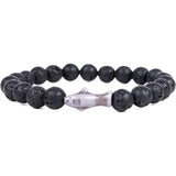 Fahlo unisex Shark Bracelet in lava stone