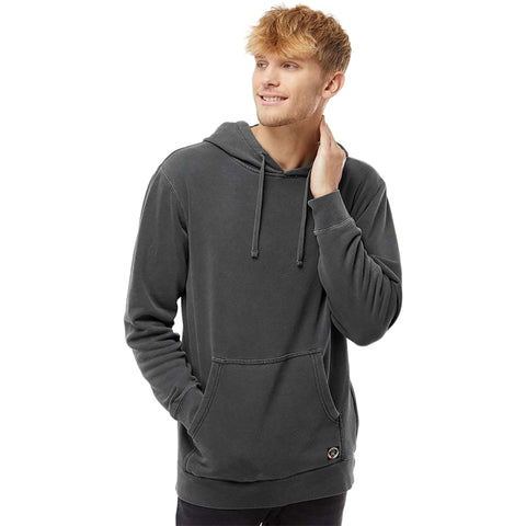 Edge Wave Wash Hooded Sweatshirts in washed black