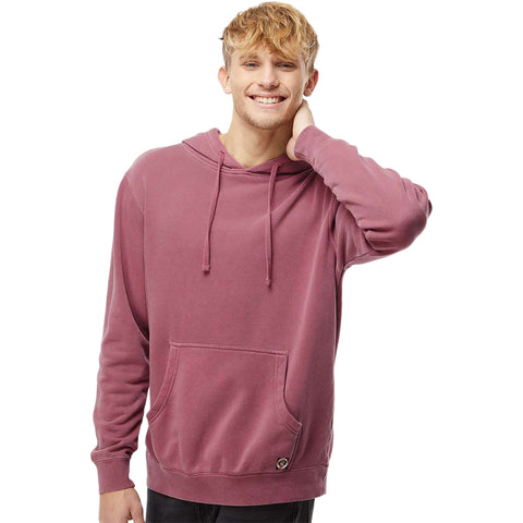 Edge Wave Wash Hooded Sweatshirts in washed red