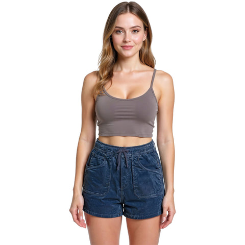 Edge Womens Kinsley Cord Shorts in Pewter