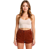 Edge Womens Cord Shorts in redrock