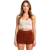 Edge Womens Cord Shorts in redrock