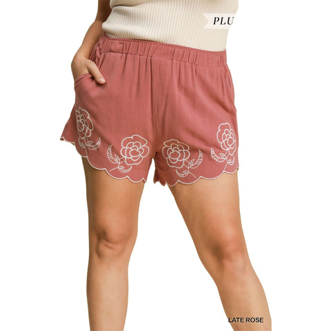 Umgee Womens Jade Shorts in slate rose