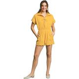 Umgee Womens Blair Romper in marigold