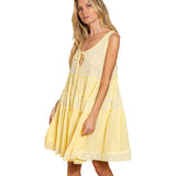 Pol Womens Peggy J Dress in baby yellow and large