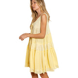 Pol Womens Peggy J Dress in baby yellow and large